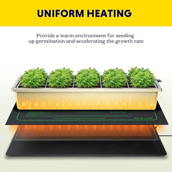 iPower Upgrade 10" x 20" Durable Waterproof Seedling Heat Mat with ETL Certified, Warm Hydroponic Heating Pad for Germination, Indoor Gardening, Brewing and Seed Starting