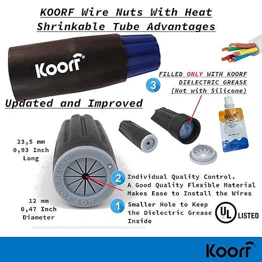 UL Listed Waterproof Wire Connectors with Heat Shrink tubing for Outdoor Caps Sprinkler LED applicate in Wherever Corrosion Exists, Moisture (25, MediumHeatShrinkable)