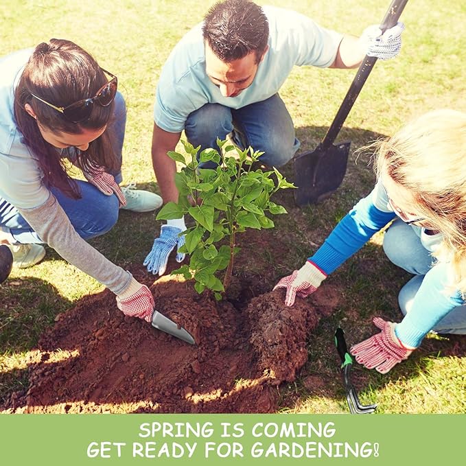 Garden Tool Set, 3 Pack Aluminum Heavy Duty Gardening Kit Includes Hand Trowel, Transplant Trowel and Cultivator Hand Rake with Soft Rubberized Non-Slip Ergonomic Handle, Garden Gifts