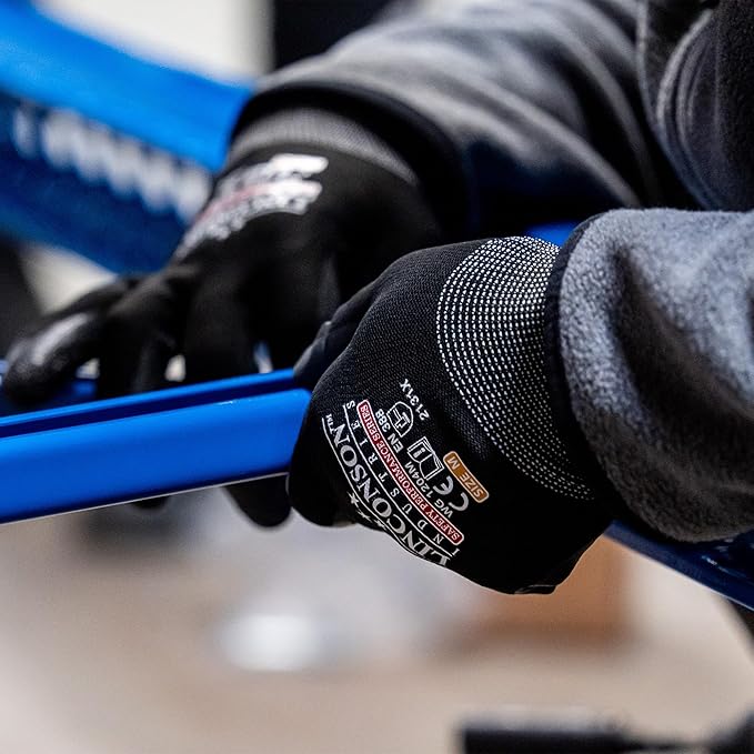 linconson 12 Pack Safety Performance Series Construction Mechanics Wrinkle Latex Work Gloves