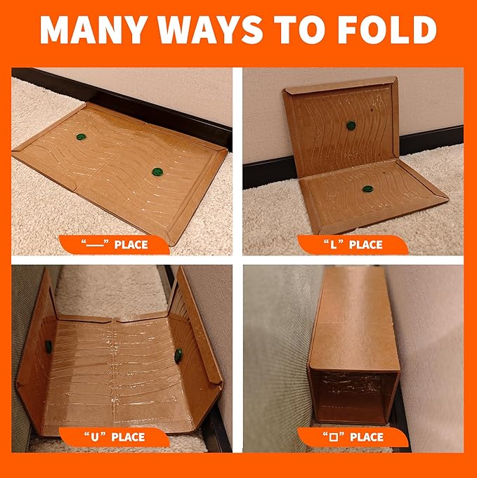 Glue Mouse Traps Indoor for Home 6 Pack, Large Sticky Mouse Traps for Inside House, Pre-Baited Adhesive Non-Toxic Glue Traps for Mice Rats, Snakes, Lizard, Insect(13.5" x 8.5")