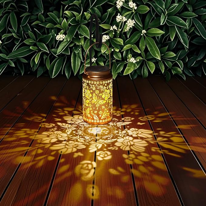 2 Pack Butterfly Solar Lanterns Outdoor Waterproof, Metal Hanging Lights Decorations for Garden Yard Lawn Patio, Butterfly Gifts for Women Mom Grandma Gardener Mother in Law Christmas