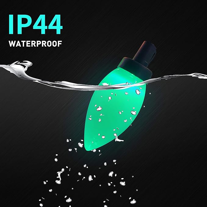 C9 Christmas Lights Outdoor 50 LED Multicolor Strawberry Waterproof String Lights Xmas Tree Indoor Decoration Plug in 34.5 Feet Used for Home Festive Courtyard Patio Garden(Multicolor)