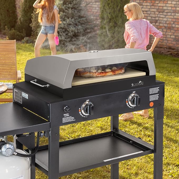 Stanbroil Outdoor Pizza Oven for Blackstone 22" 28" 36" Flat Top Gas Grill, with 19" x 15" Pizza Stone