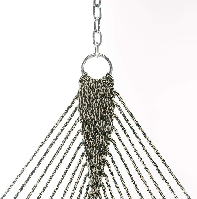 Original Pawleys Island 14DCOTG Deluxe Green Oatmeal Heirloom Tweed DURACORD Rope Hammock with Extension Chains & Tree Hooks, Handcrafted in The USA, 450 LB Weight Capacity, 13 ft. x 60 in.