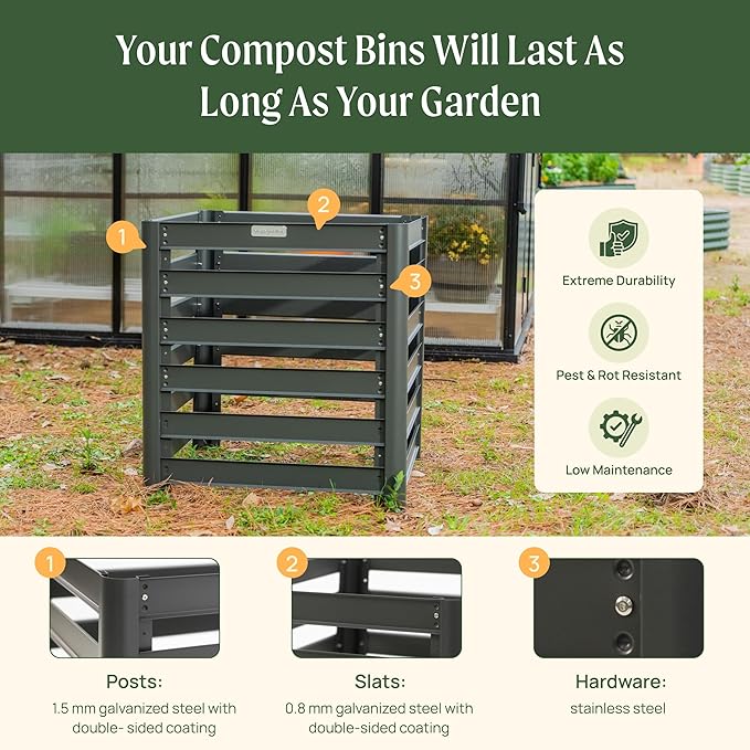 Vego Garden 32" Tall Modular Compost Bin 30" x 30" x 32"