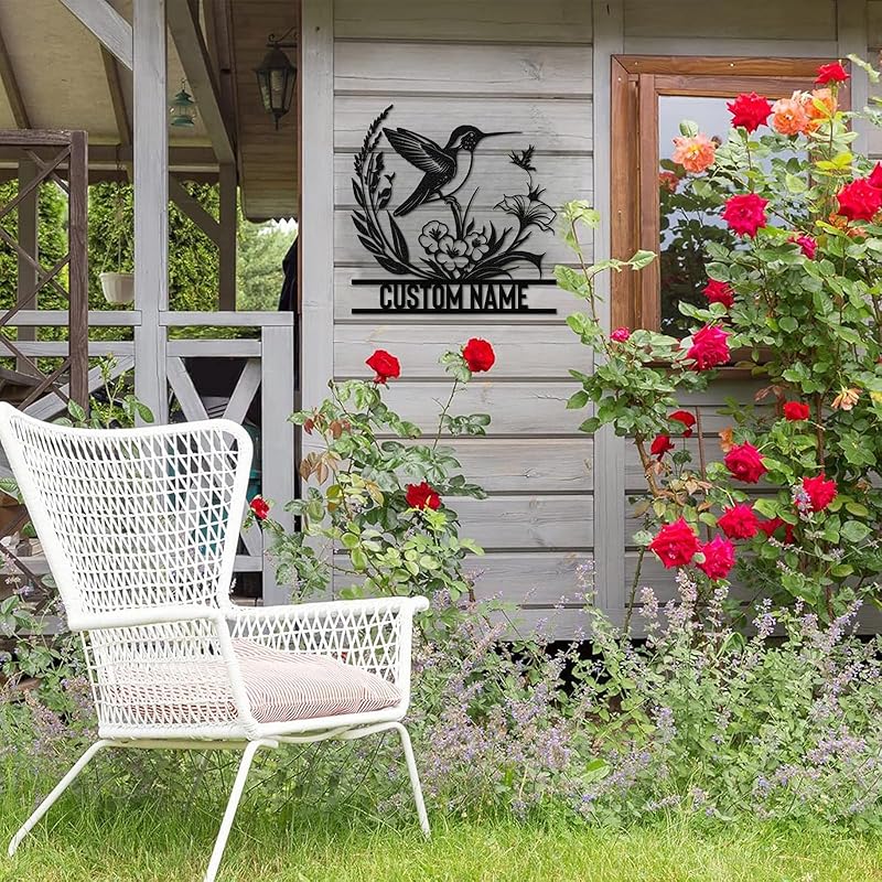 Personalized Metal Signs | Bird Metal Wall Art | Metal Name Sign Birds Welcome Plaque | Custom Garden Sign Yard Signs | Personalized Wedding Gifts | Housewarming Decor Indoor Outdoor