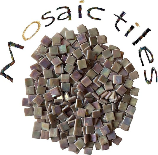 SMEIINIK 1.1lb Bulk Single Iridescent Color Mosaic Tiles for Crafts, Glass Mosaic Pieces for Mosaic Puzzles, Stained Glass Tiles for Mosaic DIY, Mosaic Making Supplies(WJ41-6)