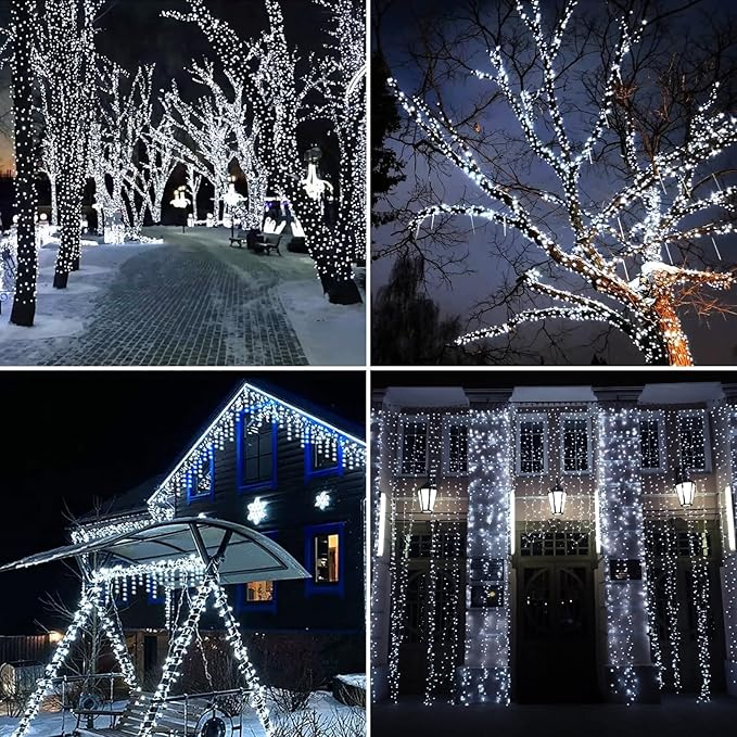 Dailyart Solar String Lights Outdoor, 82ft Cool White Solar String Lights 200 Led Solar Fairy Lights for Outside Waterproof 8 Lighting Mode Solar Lights for Outside,Garden,Courtyards,Trees