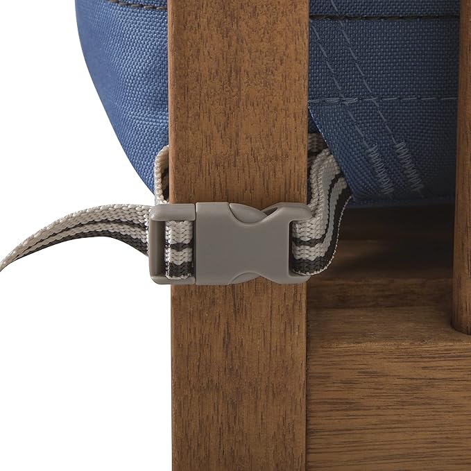 Classic Accessories Ravenna Water-Resistant 25 x 25 x 5 Inch Square Patio Seat Cushion Slip Cover & Foam, Empire Blue, Lounge Chair Cushion