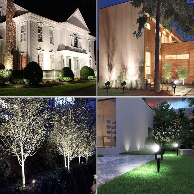 T-SUNUS Halloween Solar Spot Lights Outdoor IP65 Waterproof White 6000K 2-in-1 Landscape Spotlights, 9.8ft Cable Separate Panel Auto Dusk to Dawn for Christmas Flag Yard Garden Driveway Pathway Garage