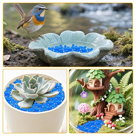 Glow in The Dark Rocks Outdoor Garden Pebbles Stones, 1.2Lbs Blue Fish Tank Glow Rocks Resin Glowing Pebbles for Garden/Aquarium/Planter/Walkway/Driveway