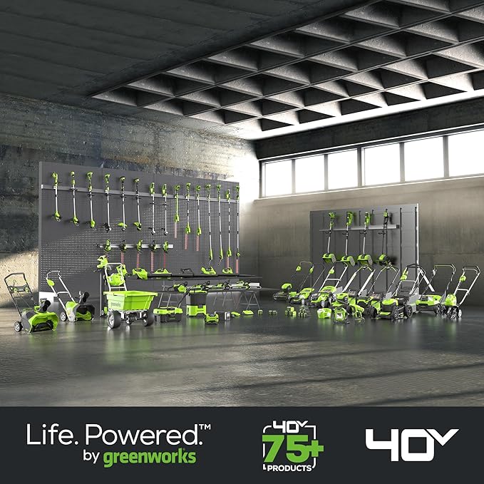 Greenworks 40V 21" Brushless Cordless (Self-Propelled) Lawn Mower (LED Headlight + Aluminum Handles), 5.0Ah Battery and Charger Included (75+ Compatible Tools)