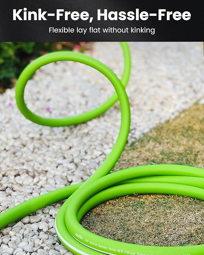 RAINPOINT Short Leader Garden Hose 3ft - Lightweight Water Hose with Swivel Handle, Male to Female Fittings- Flexible, Heavy Duty, Hybrid Rubber, with Male to Female Fittings
