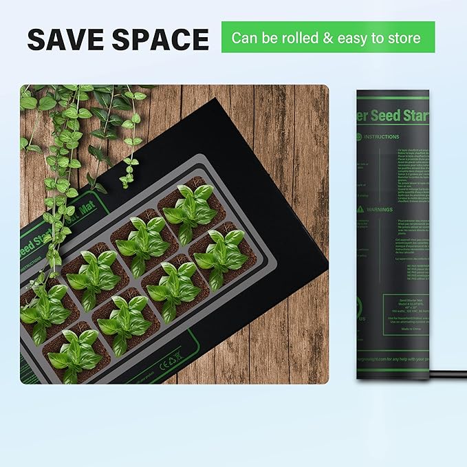 iPower 48" x 20" Waterproof Durable Seedling Heat Mat Warm Hydroponic Plant for Indoor Gardening Germination Starting