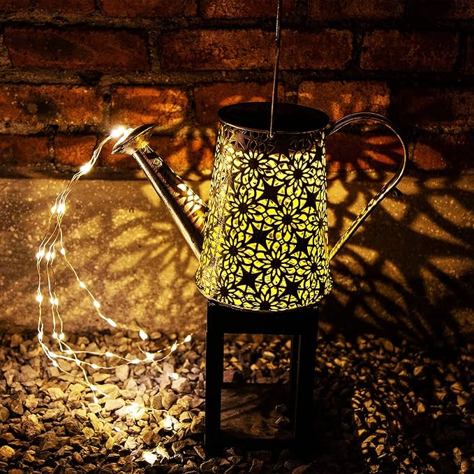 VOOKRY Solar Watering Can Lights, 2 Pack Large Hanging Solar Lights Outdoor Waterproof Garden Decor Outside for Patio Yard Porch Lawn Landscape Gardening Gifts for Mom Women Grandma Birthday