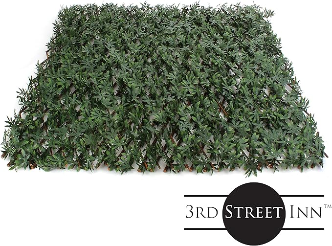 3rd Street Inn™ Leaf Trellis - Bamboo Greenery Panel - Boxwood and Ivy Privacy Fence Substitute - DIY Flexible Fencing (1, Cannabis)