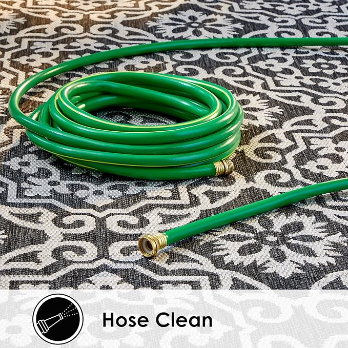 Nicole Miller New York Patio Country Julia Transitional Geometric Indoor/Outdoor Area Rug, Black/Grey, 5'2"x7'2"