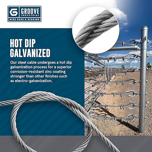 5/16’’ 7x19 Hot Dip Galvanized Aircraft Cable – Steel Wire Rope - 4000 Feet
