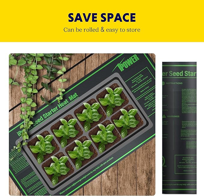 iPower Seedling Heat Mat Heating Pad 10"x20" with Digital Thermostat Combo Set, Waterproof for Indoor Seed Starting and Plant Germination