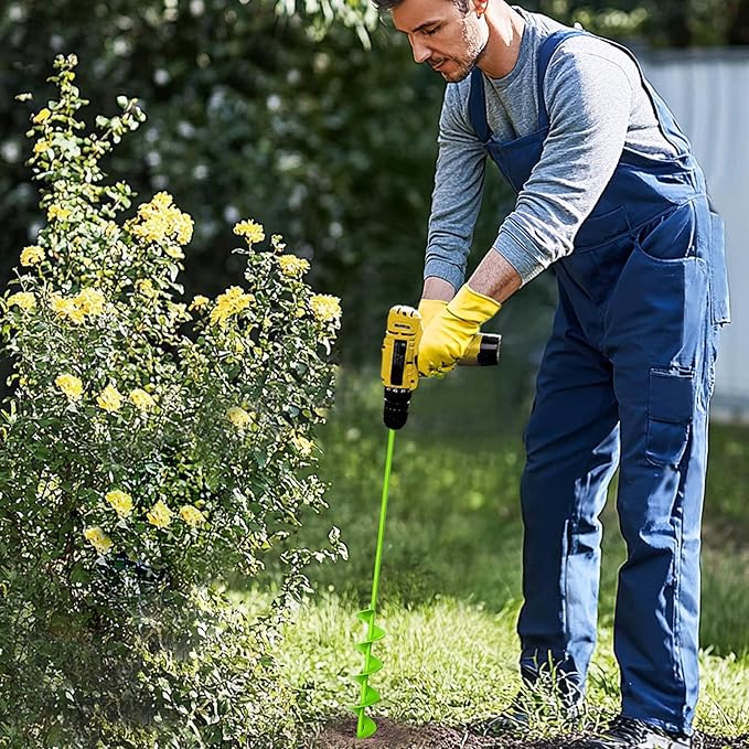 2”x32“ Auger Drill Bit for Planting, Garden Auger for Planting Bulbs, Easy Garden Auger with Drill for 3/8”Hex Drive