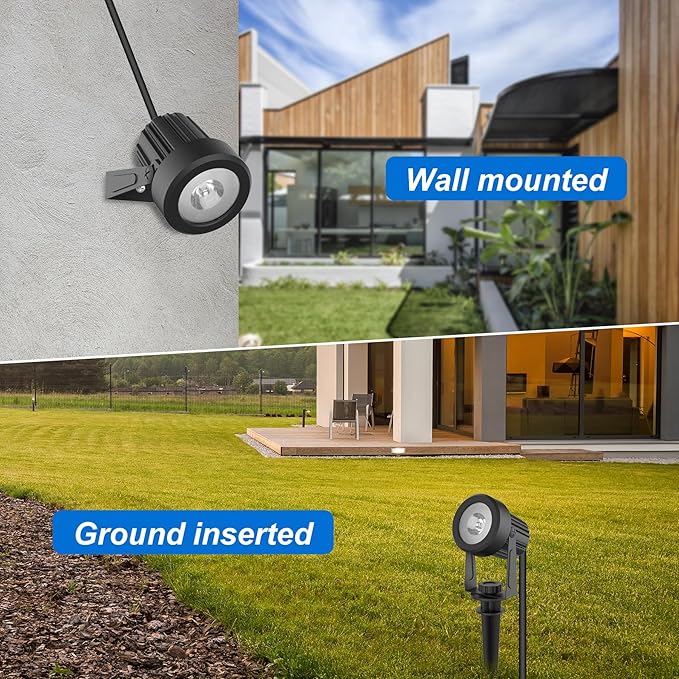 Solar Spot Lights Outdoor, Landscape Spotlights IP65 Waterproof 9.8ft Cable, Dusk to Dawn Solar Uplights for Tree Garden Yard Driveway Porch Walkway Pool (6-in-1, 6000K Cold White)