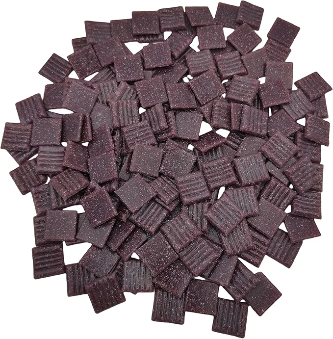 3/4 inch Quartz Glass Mosaic Tiles for Crafts, 1.1 LB, Square Mosaic Pieces for DIY Picture, Home Mosaic Decoration (Purple)
