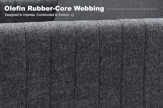 PURPLE LEAF Outdoor 2-Person Chaise Lounge with Cushions Patio Sun Chair Adjustable Backrest Reclining Chair for Poolside Moon Basalt