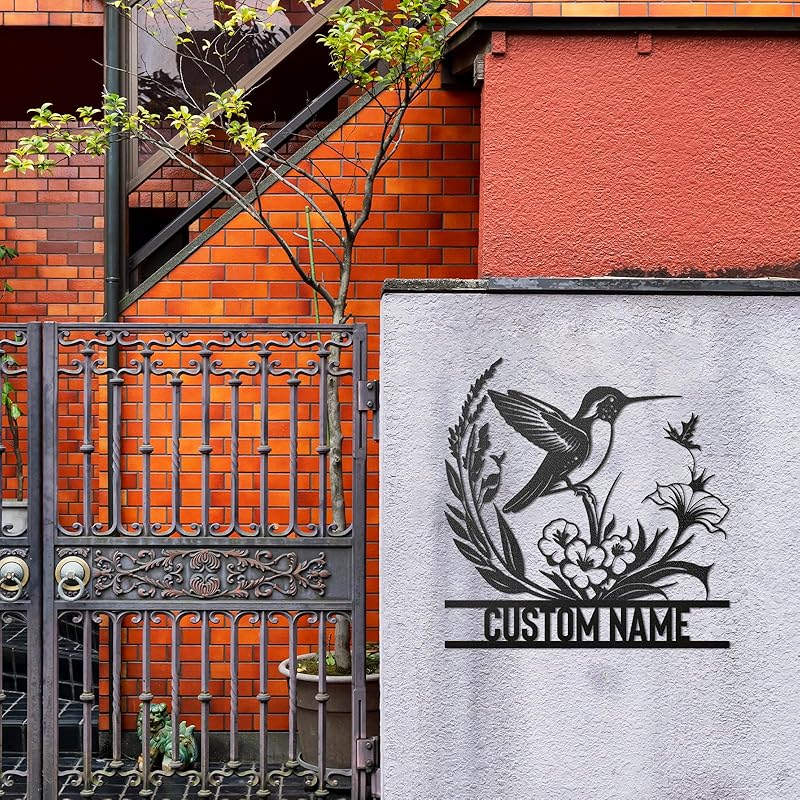 Personalized Metal Signs | Bird Metal Wall Art | Metal Name Sign Birds Welcome Plaque | Custom Garden Sign Yard Signs | Personalized Wedding Gifts | Housewarming Decor Indoor Outdoor