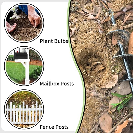 Auger Drill Bit for Planting – 3.5" x 16" and 1.6" x 16.5" Garden Auger Drill Bit for Cordless Drill,Efficient Planting Auger for Bulbs,Flowers,and Vegetables