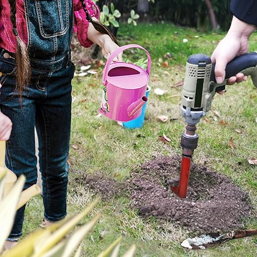 TCBWFY 4"x12" Auger Drill Bit for Planting Digging Holes,Garden Plant Flower Bulb Auger Spiral Drill Rapid Bulb Planter Earth Auger Bit Post or Umbrella Hole Digger for 3/8" Hex Drive