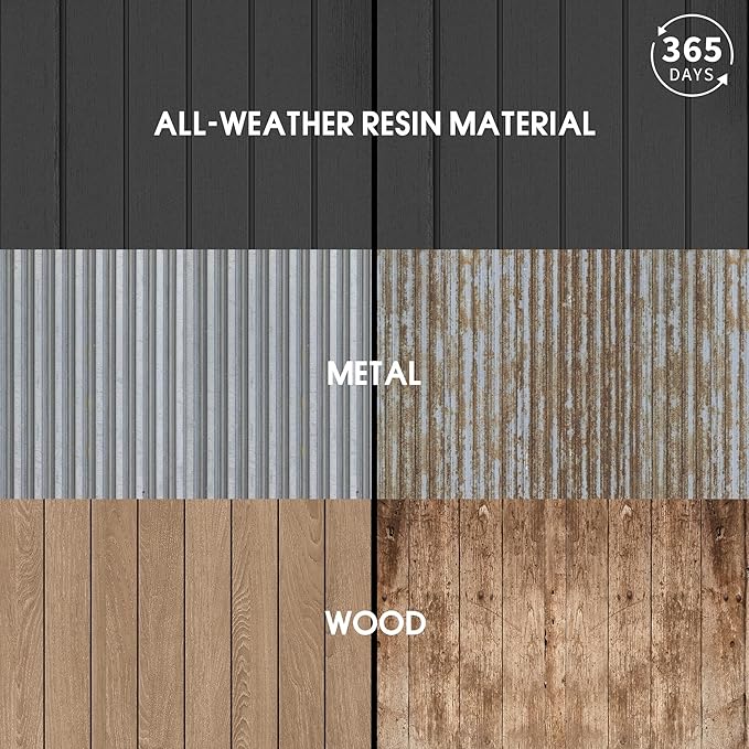 Outdoor Storage Cabinet 36 Cu Ft with Lockable Doors, Portable Horizontal Resin Storage Shed -Easy to Assemble, Waterproof Outdoor Storage Box for Backyards,Patios Black