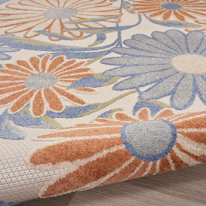 Nourison Home Home Aloha 8' x 11' Fabric Beige Multicolor Area Rug