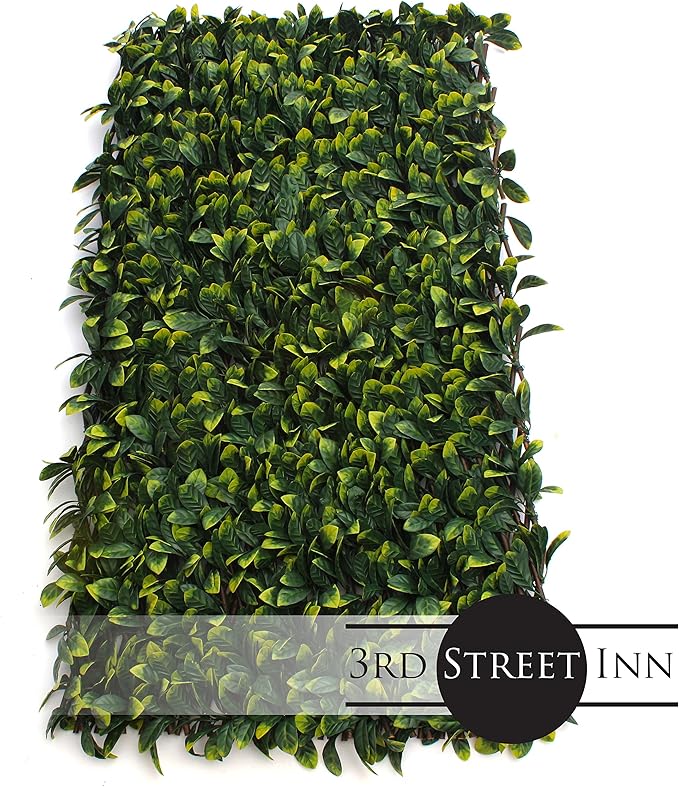 Laurel Leaf Trellis - Expandable Faux Privacy Fence - Lattice Panels for Outside - Bamboo Wood Trellis - Ivy Privacy Fence - Bamboo Trellis/Wall Trellis for Artificial Green Wall (1, Laurel)