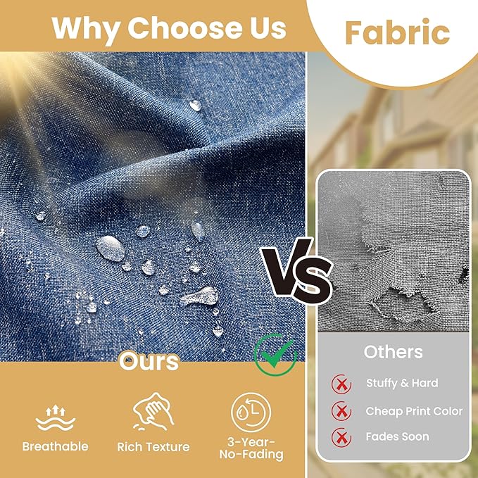 HOOOWOOO Outdoor Sectional Furniture Set,8 Pieces Wicker Patio Conversation Sets,L Shape All Weather Outside Couch Sofa Set with Swivel Chairs Solar Light Table Ottoman,Denim Blue