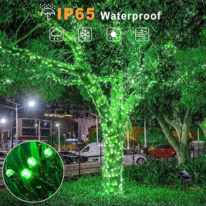2 Pack Solar String Lights for Outside, Each 79Ft 240 LED Solar Lights Outdoor, 8 Modes Waterproof Solar Powered Fairy Twinkle Light for Backyard Patio Tree Party Garden Decoration, Green