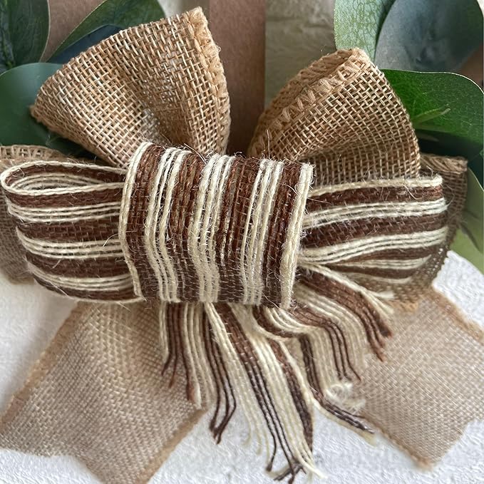 interchangeable 3D Welcome Sign for Front Door |Home/Farmhouse Porch Décor Wooden Hanging Sign with Artificial Leaves and Rustic Beads | Christmas Classroom |12" Round