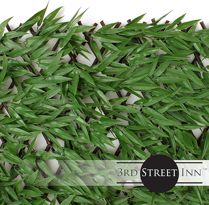 3rd Street Inn™ Leaf Trellis - Bamboo Greenery Panel - Boxwood and Ivy Privacy Fence Substitute - DIY Flexible Fencing (1, Bamboo)