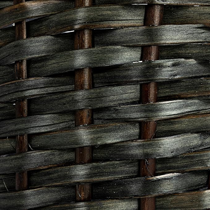 Household Essentials Woven Willow Waste Basket with Plastic Liner, Blue/Grey