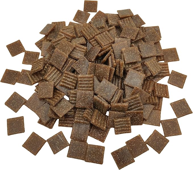 3/4 inch Quartz Glass Mosaic Tiles for Crafts, 1.1 LB, Square Mosaic Pieces for DIY Picture, Home Mosaic Decoration (Coffee)