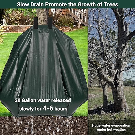 Tree Watering Bags 20 Gallon, Slow Release Gator Bags for Trees, Durable PVC Tree Drip Irrigation Bags with Heavy Duty Zipper, Deep Root Targeting - 3 Pack