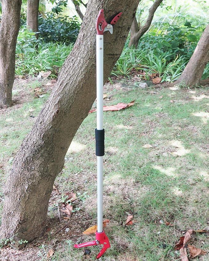 4 Feet Cut and Hold Tree Pruner, Rotation Pole Tree Trimming, Long Reach Fruit Picker, Branches Bypass Lopper