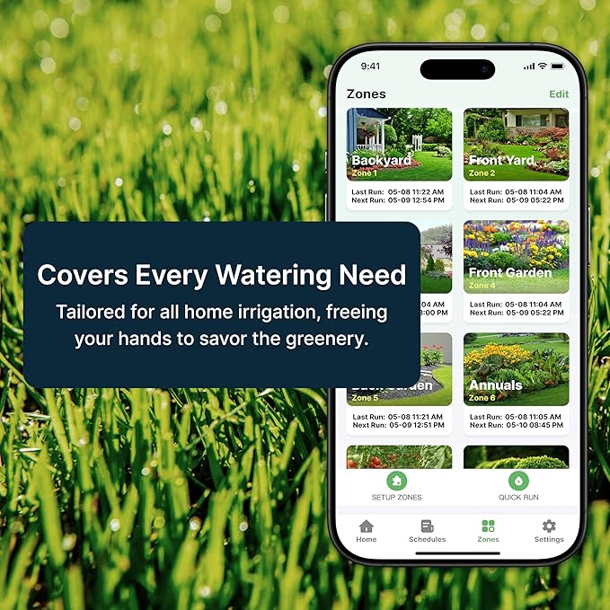ImoLaza 8-Zone Indoor Smart WiFi Sprinkler System Controller, Easy Install Irrigation Timer for Lawn & Garden, Water-Saving Automatic Sprinkler Timer/Controller with Mobile App, Compatible with Alexa