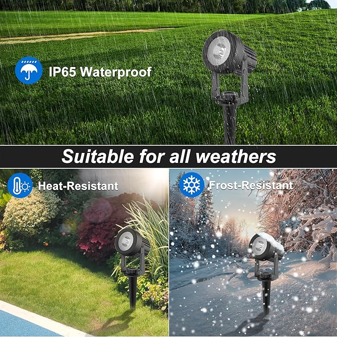 Solar Spot Lights Outdoor, 4-in-1 Solar Landscape Spotlight Waterproof 9.8ft Cable, 5W 3000mAh, Auto ON/Off Adjustable Wall Lights for Yard, Ground, Garden, Pool, Lawn (Cold White)