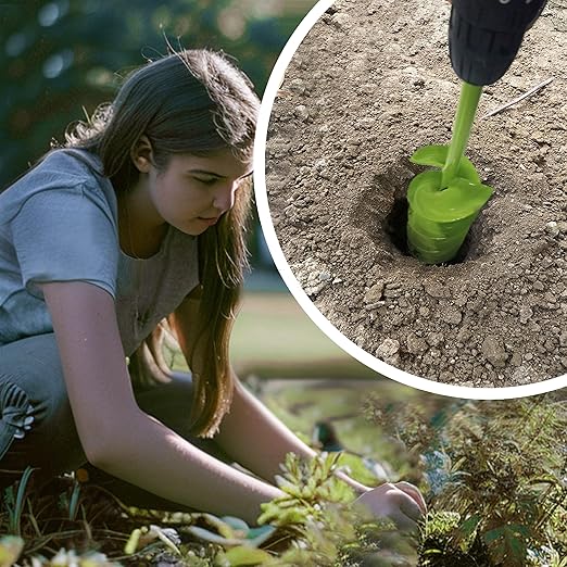 TCBWFY 3"x16.5" Garden Auger,Solid Shaft Dual-Spiral High Efficiency Auger Drill Bit for Planting - Perfect for Planting Bulbs, Flowers, and Small Trees