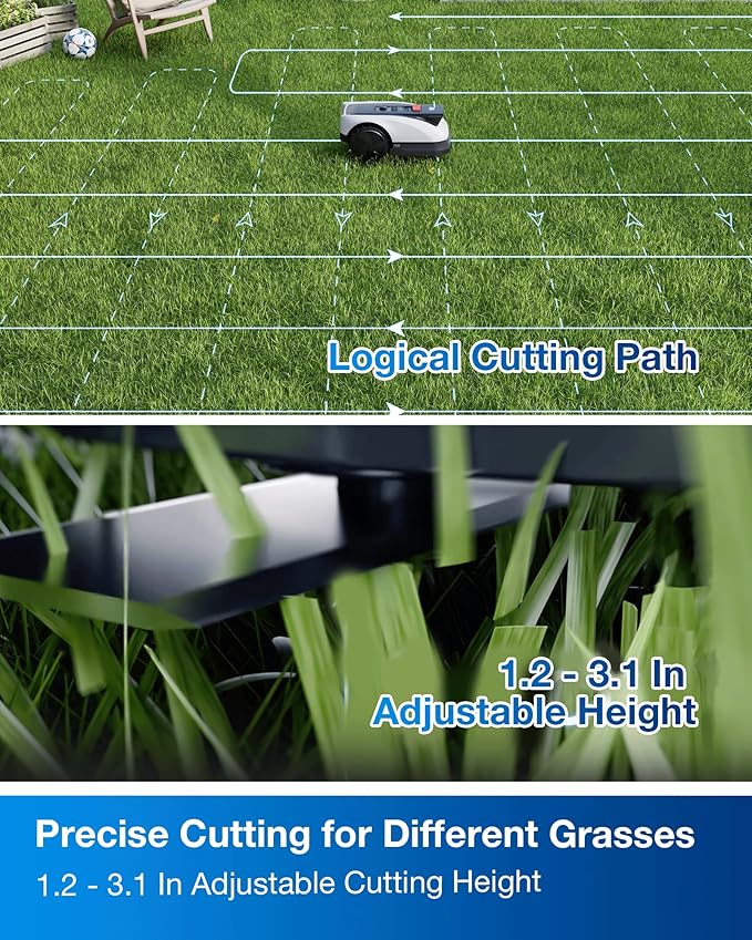 ECOVACS Goat O1000 RTK Robot Lawn Mower, Perimeter Wire Free Vision Robotic Lawnmower for 1/4 Acres Lawn, Automated Mapping, APP Control, 3D Obstacle Avoidance, Zero-Edge Cutting