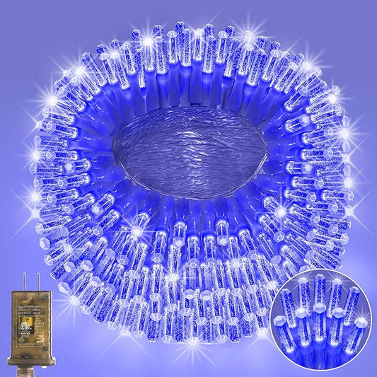 Heceltt 1600 LED 630 FT String Lights Outdoor, 8 Modes Christmas Lights Plug in, IP44 Waterproof Led String Lights with Timer and Memory for Christmas Holiday Wedding Decorations (Blue)