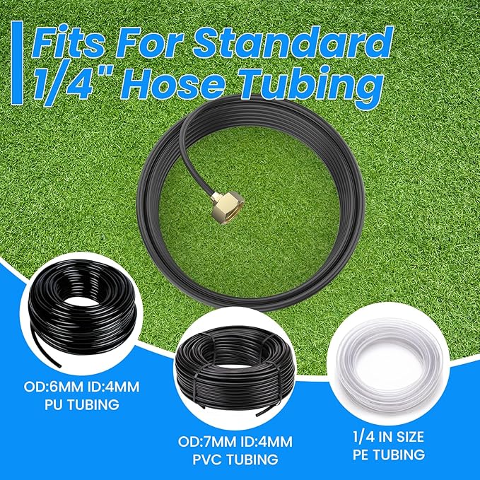 SDTC Tech 2 Pack Garden Hose Adapter, Solid Brass Drip irrigation hose connector, Standard 3/4" GHT Female Thread to 1/4" Tube Adapter for Water Hose, Convert 3/4" Garden Hose to 1/4" Tube