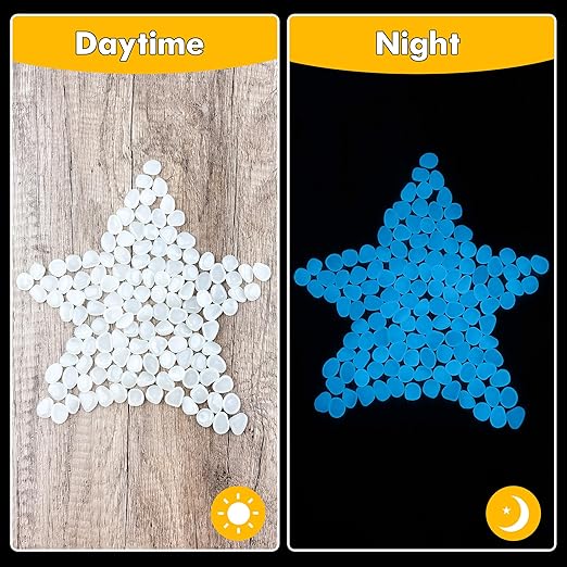 Glow in The Dark Rocks Outdoor Garden Pebbles Stones, 1.2Lbs White Fish Tank Glow Rocks Resin Glowing Pebbles for Garden/Aquarium/Planter/Walkway/Driveway