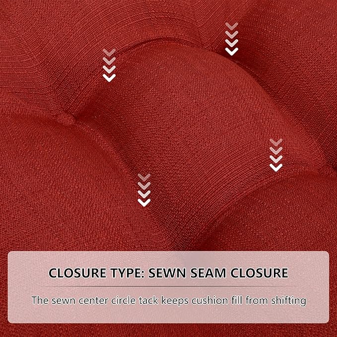 RACE LEAF 17" x 17" Patio Chair Seat Pads Red - Outdoor/Indoor Patio Cushions Set of 2 - Replacement Cushions for Chairs and Seating - Olefin Seat Pads for Porch, Deck, and Garden Seats